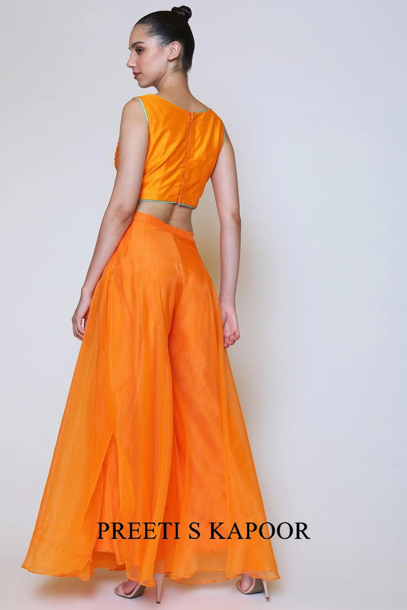 Orange Embroidered Sharara Set - Preeti S Kapoor