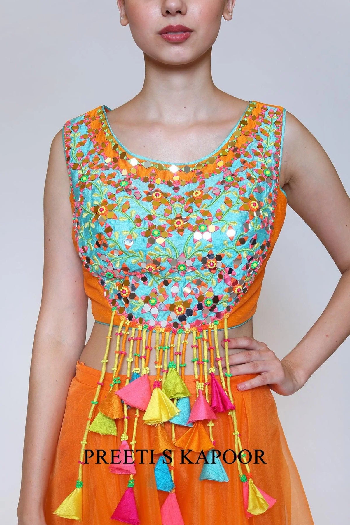 Orange Embroidered Sharara Set - Preeti S Kapoor