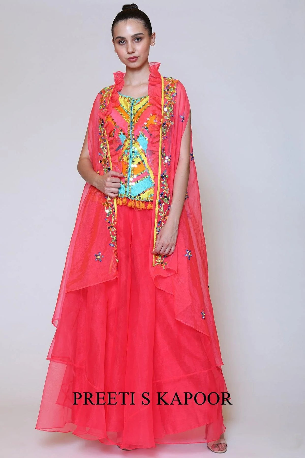 Pink Sharara Set With Embroidery - Preeti S Kapoor