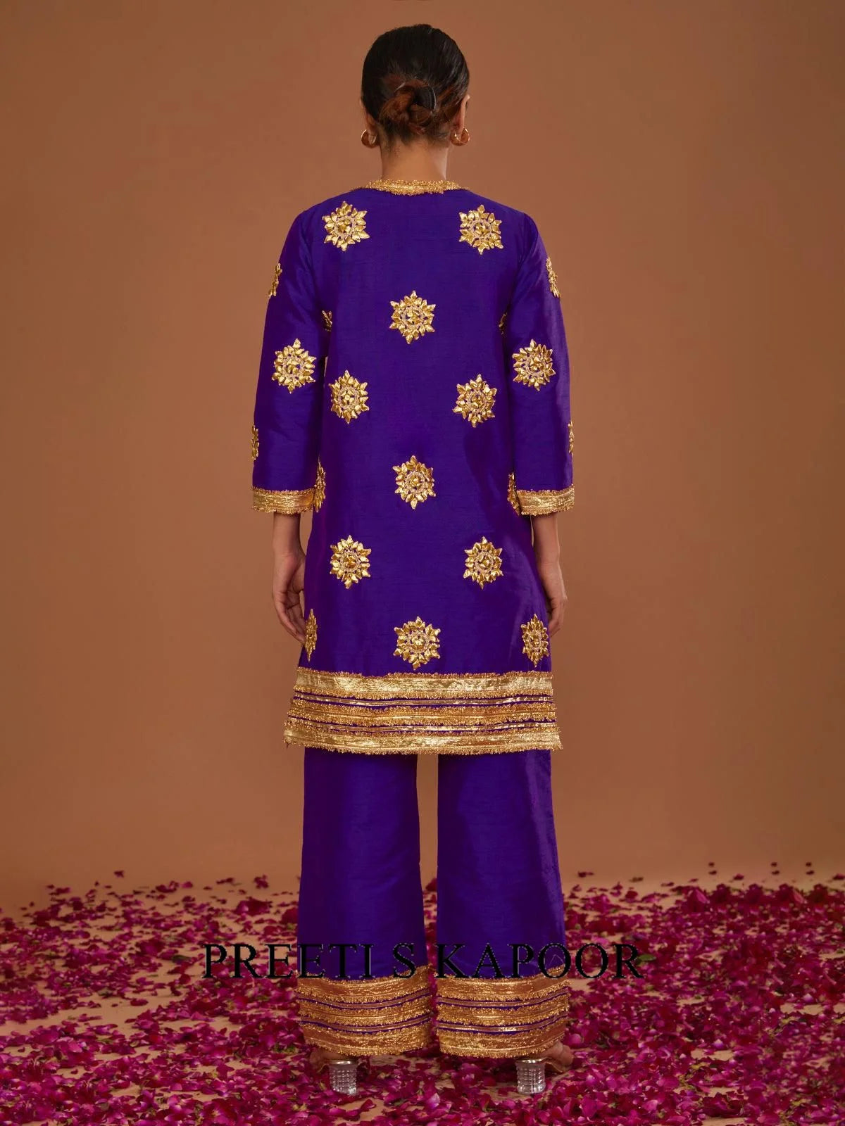 PURPLE SHORT KURTA WITH STRAIGHT PANT AND PURPLE DUPATTA - PREETI S KAPOOR