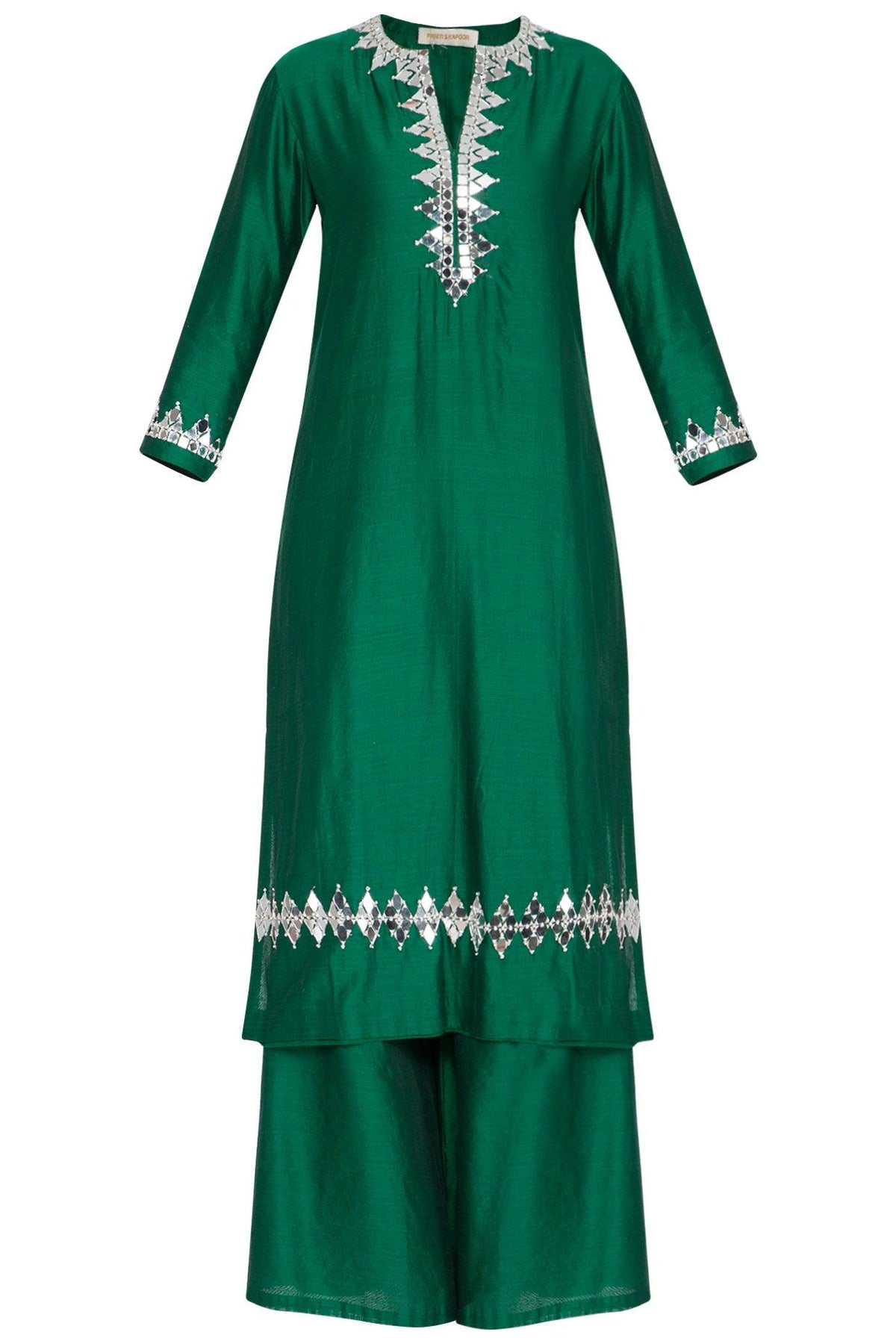 Emerald Green Embroidered Kurta Set - Preeti s kapoor