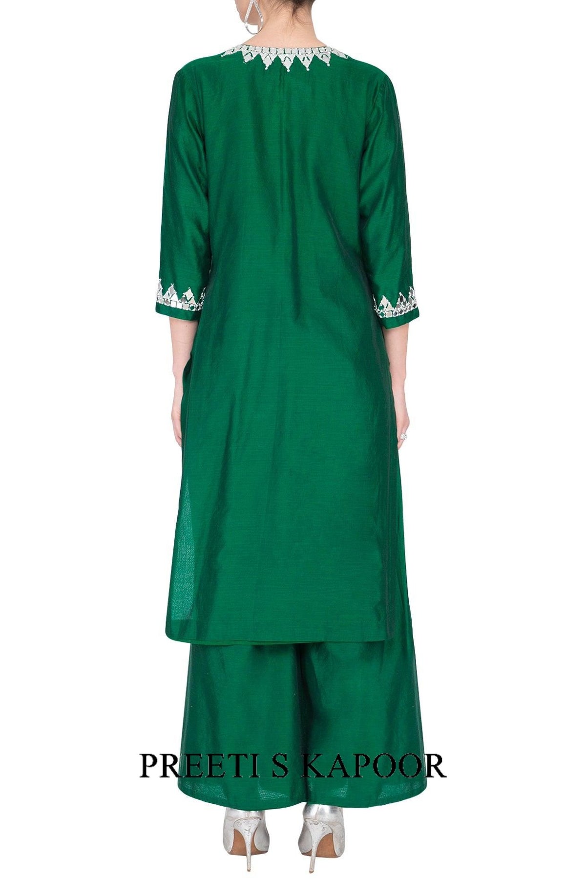 Emerald Green Embroidered Kurta Set - Preeti s kapoor