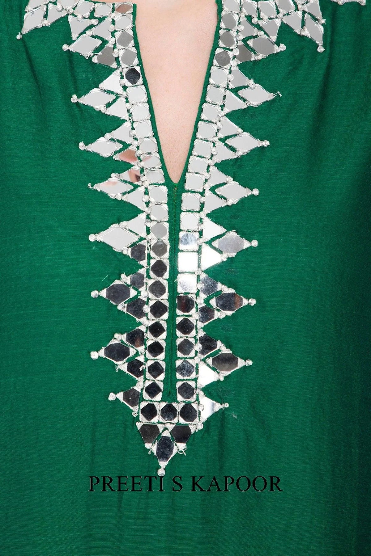 Emerald Green Embroidered Kurta Set - Preeti S Kapoor