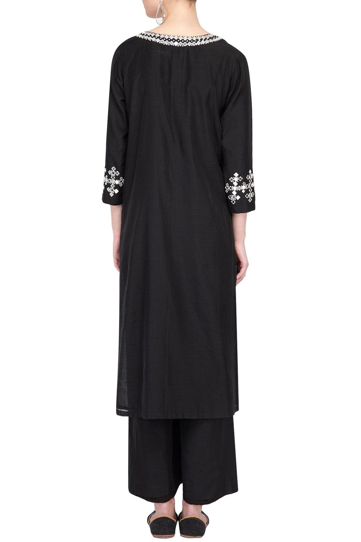 Black Embroidered Kurta Set - Preeti s kapoor