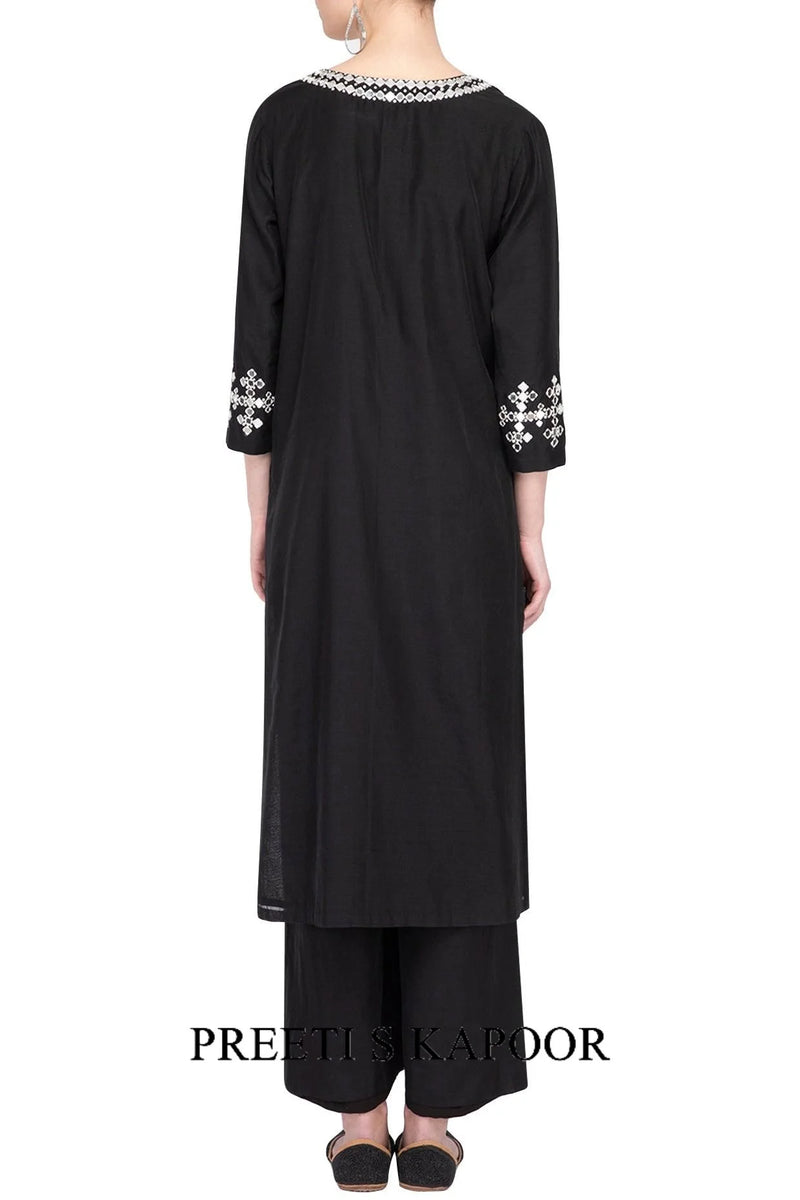 Black Embroidered Kurta Set - Preeti S Kapoor