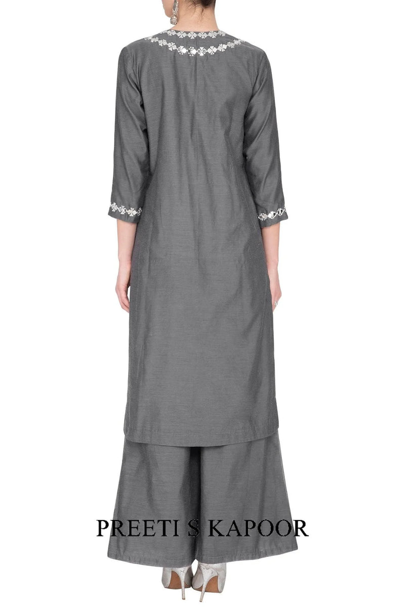 Grey Embroidered Kurta Set - Preeti S Kapoor