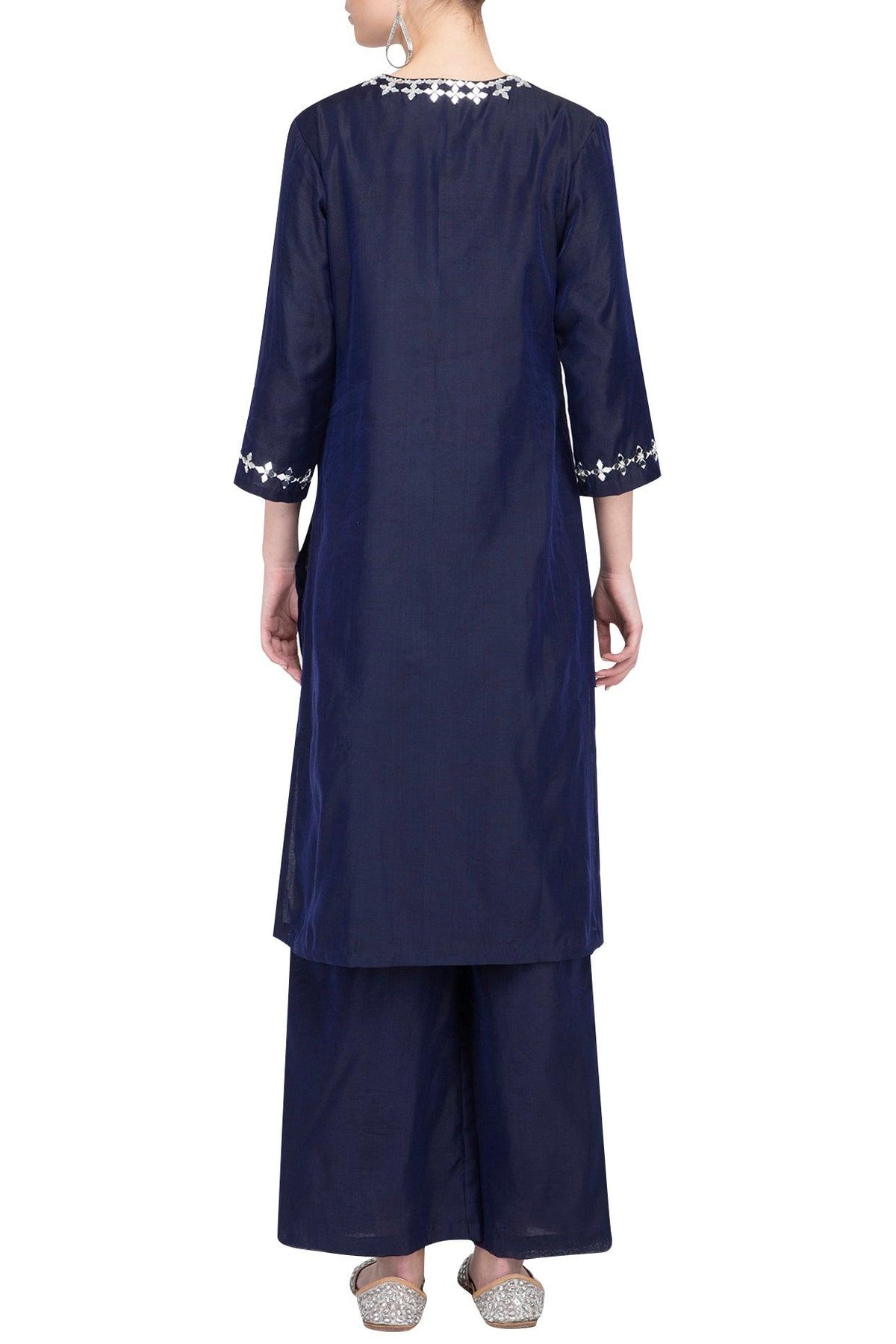 Blue Embroidered Kurta Set - Preeti s kapoor