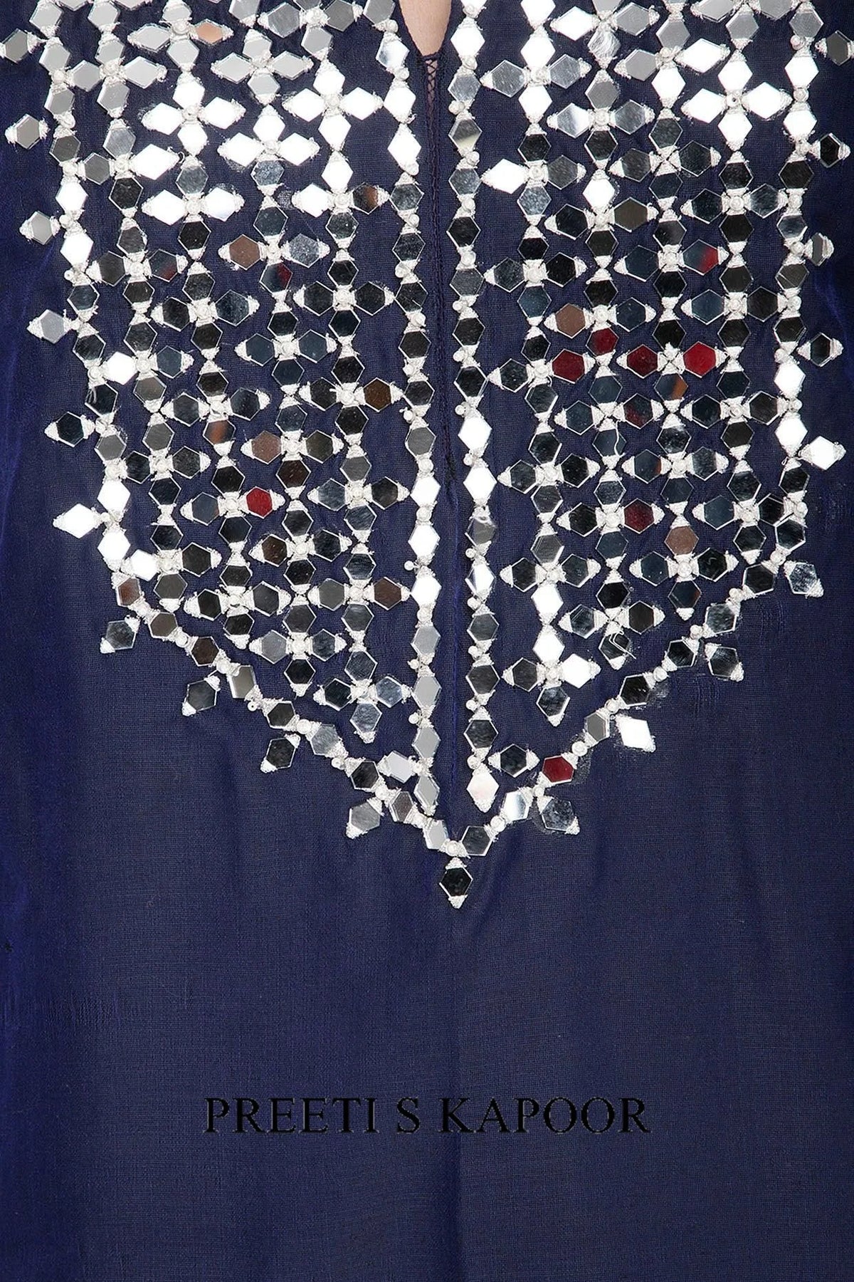 Blue Embroidered Kurta Set - Preeti S Kapoor
