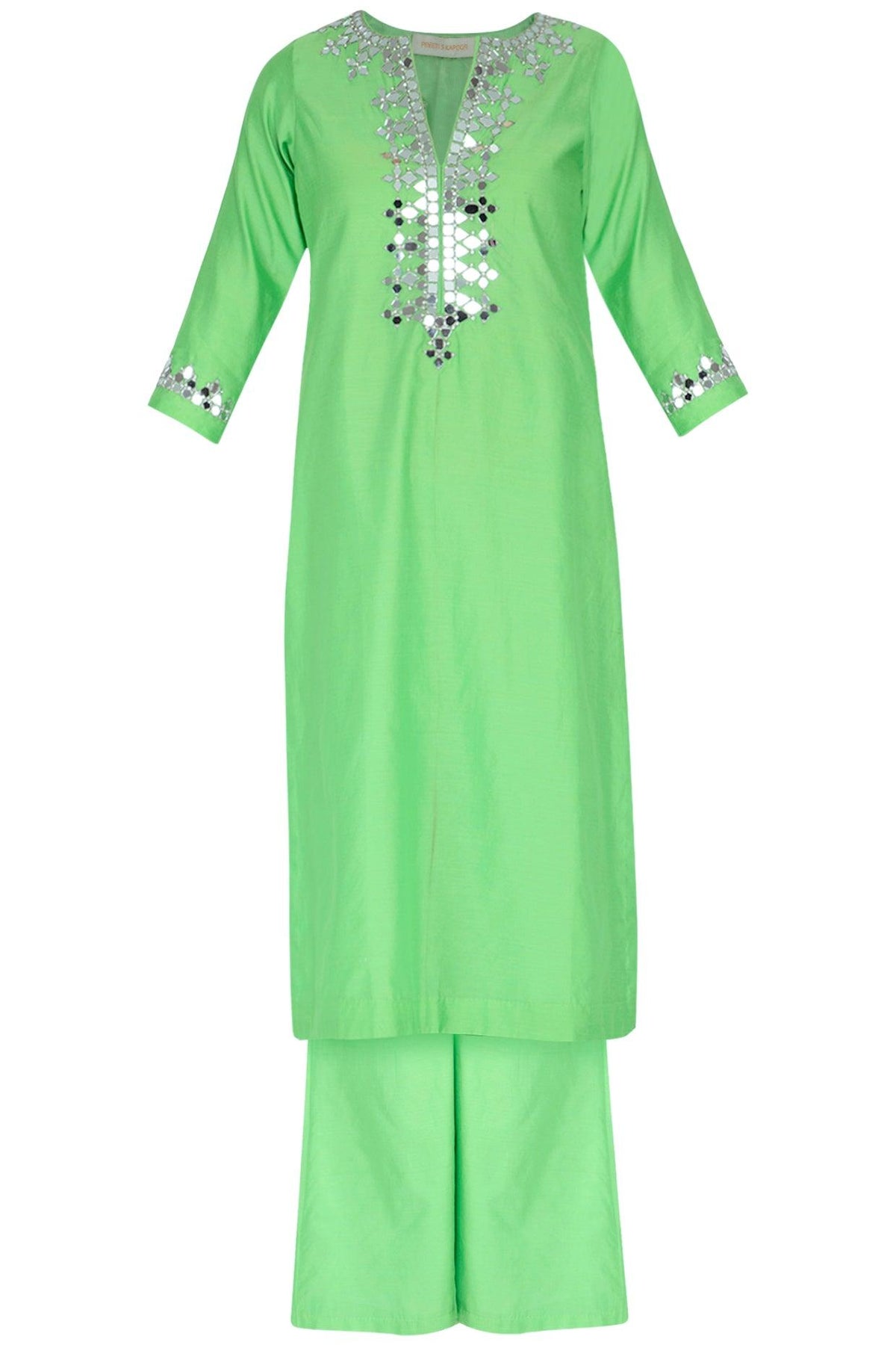 Pista Green Embroidered Kurta Set - Preeti s kapoor