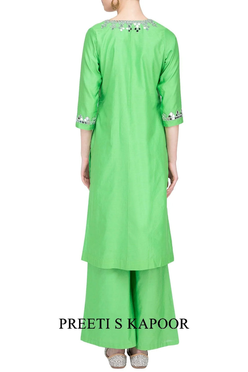 Pista Green Embroidered Kurta Set - Preeti S Kapoor