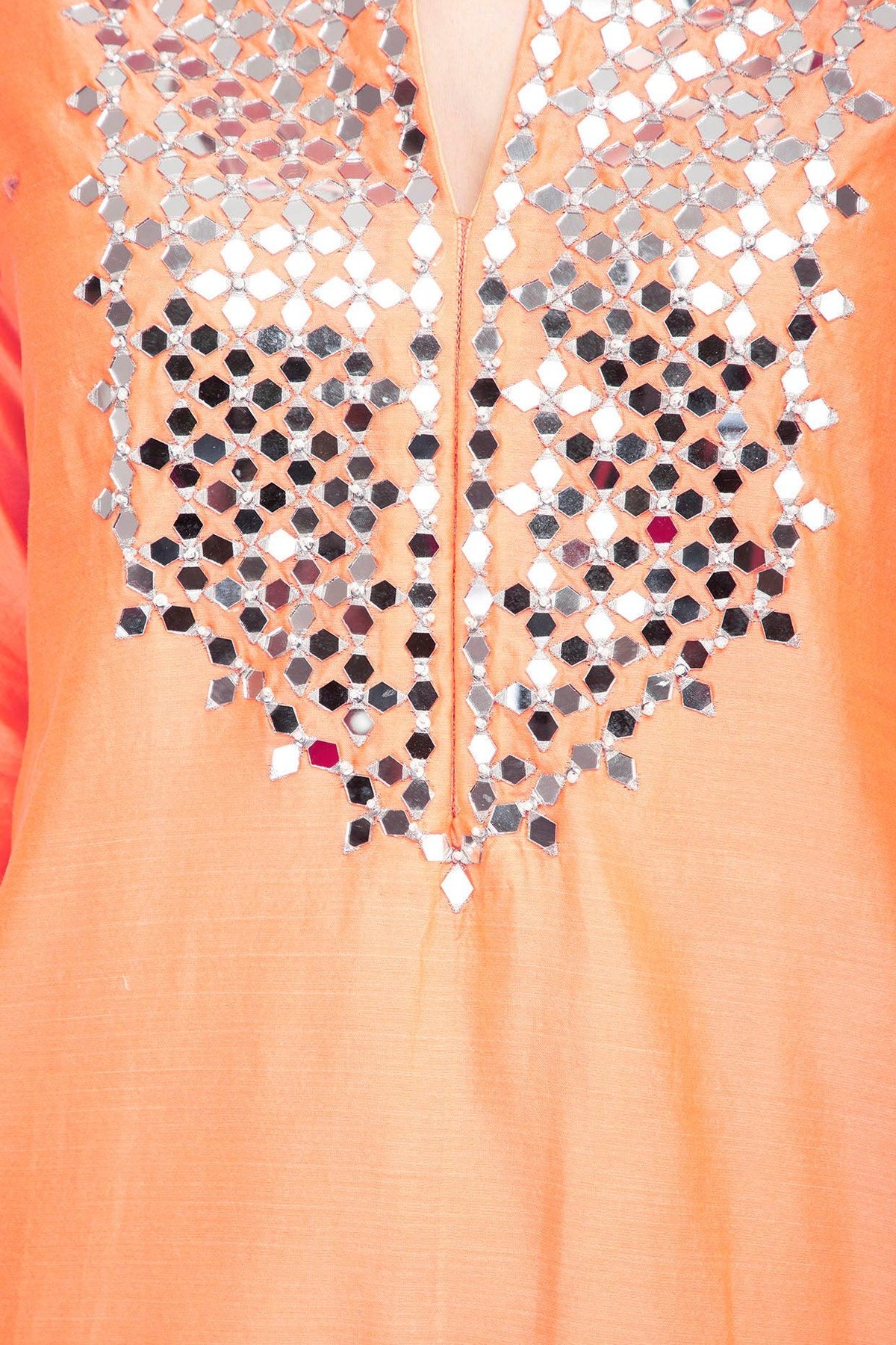 Orange Embroidered Kurta Set - Preeti s kapoor