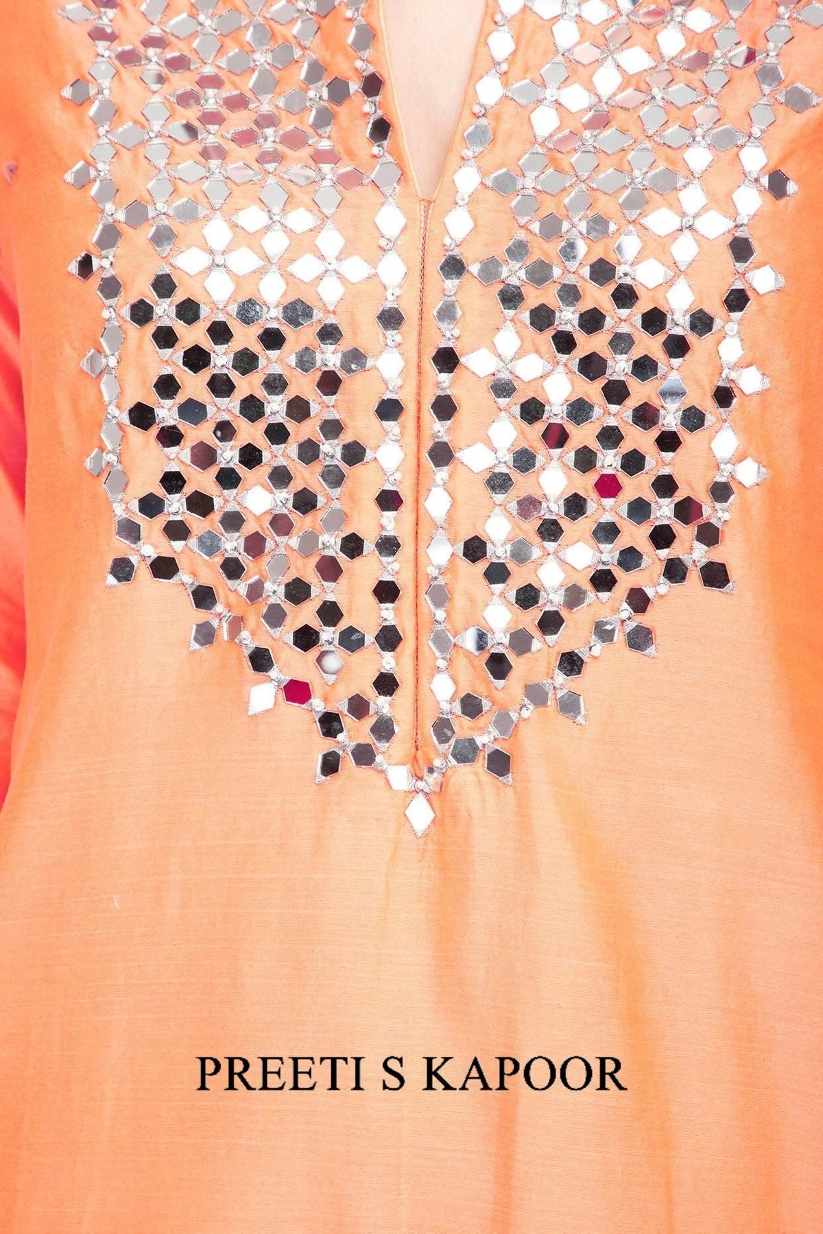 Orange Embroidered Kurta Set - Preeti S Kapoor