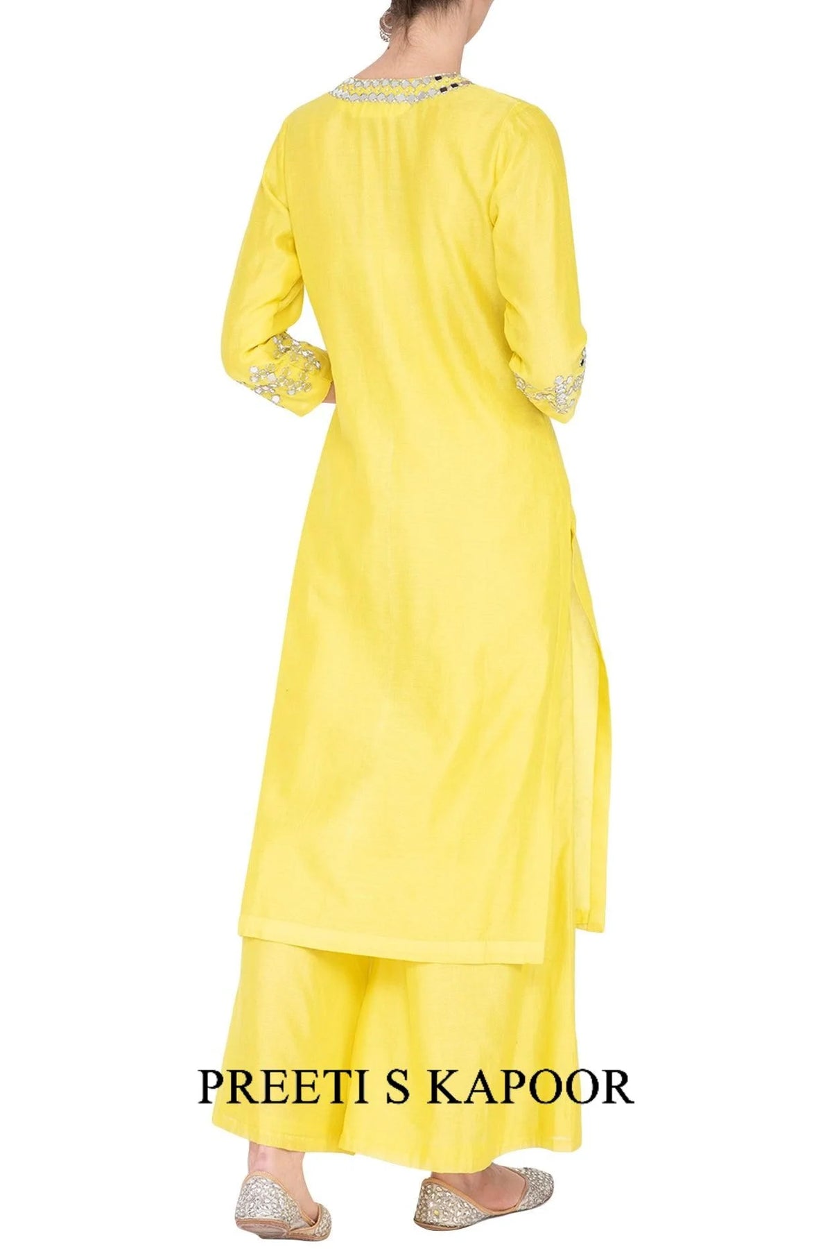 Yellow Embroidered Kurta Set - Preeti S Kapoor
