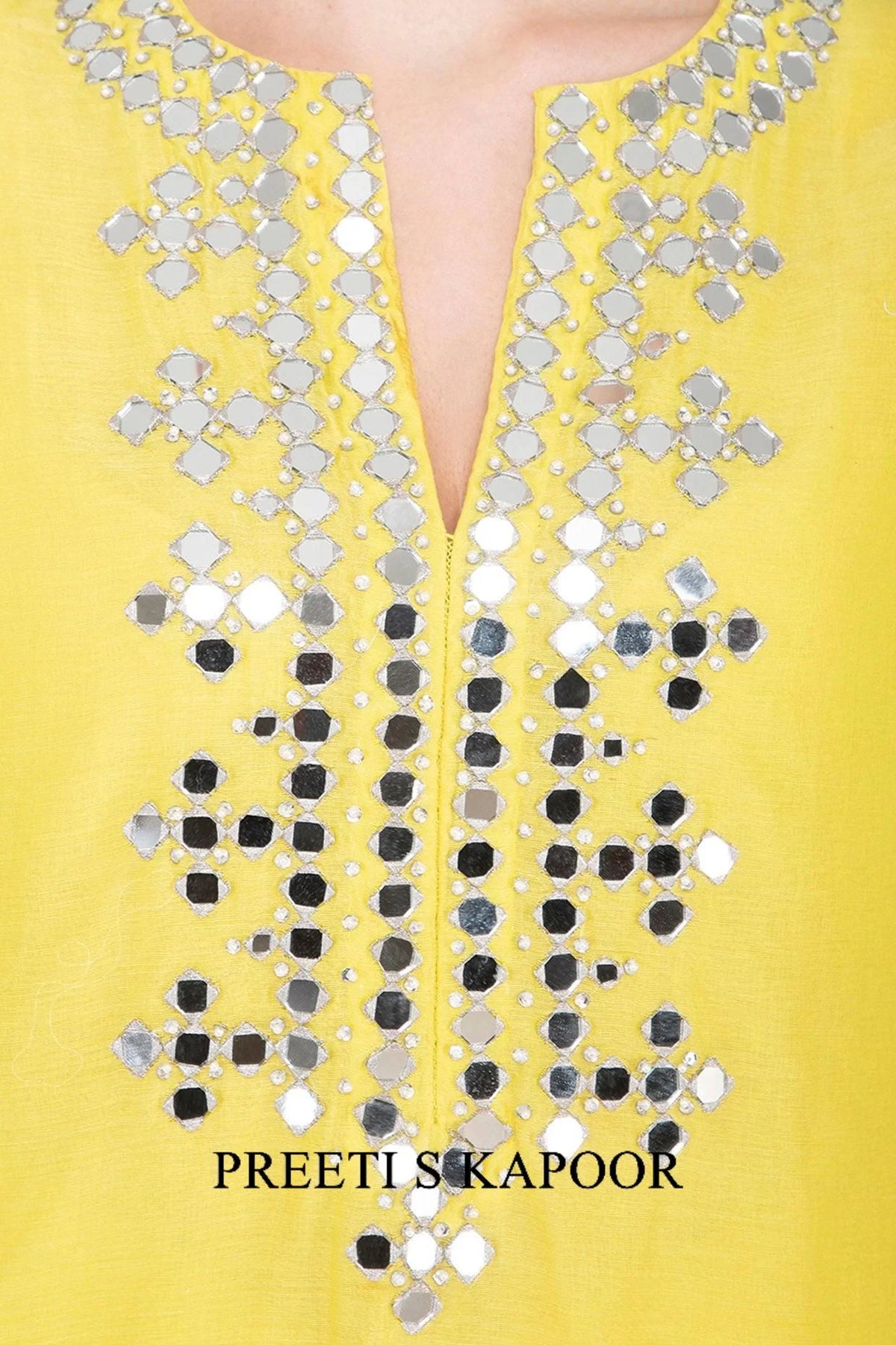 Yellow Embroidered Kurta Set - Preeti S Kapoor