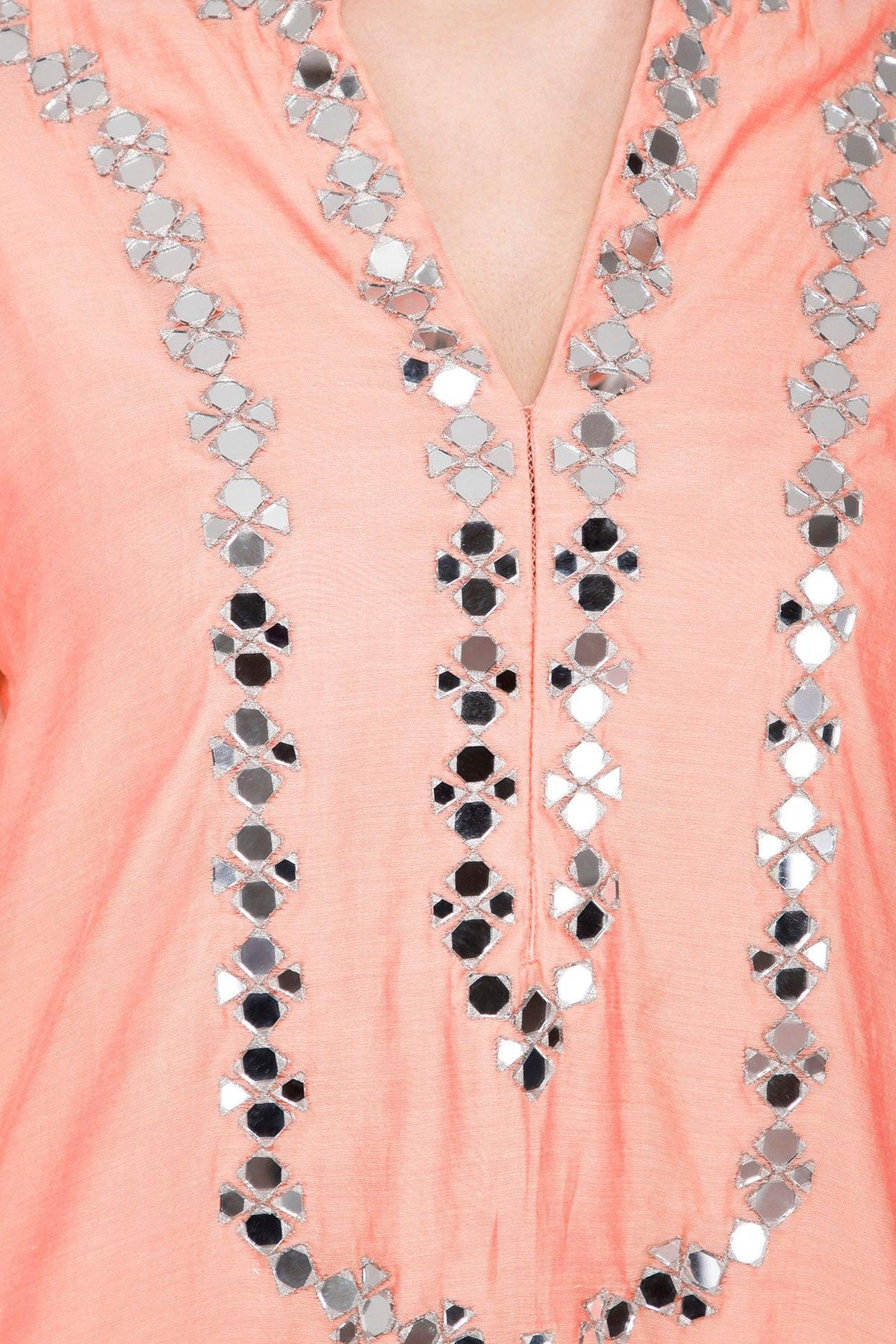 Peach Embroidered Kurta Set - Preeti s kapoor