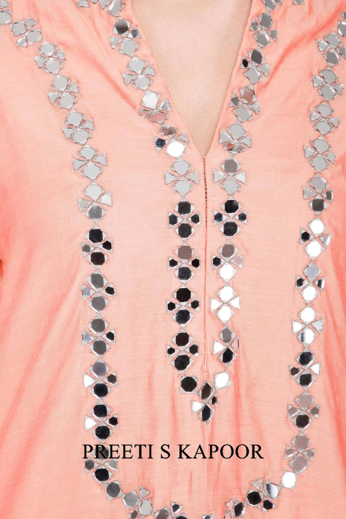 Peach Embroidered Kurta Set - Preeti S Kapoor
