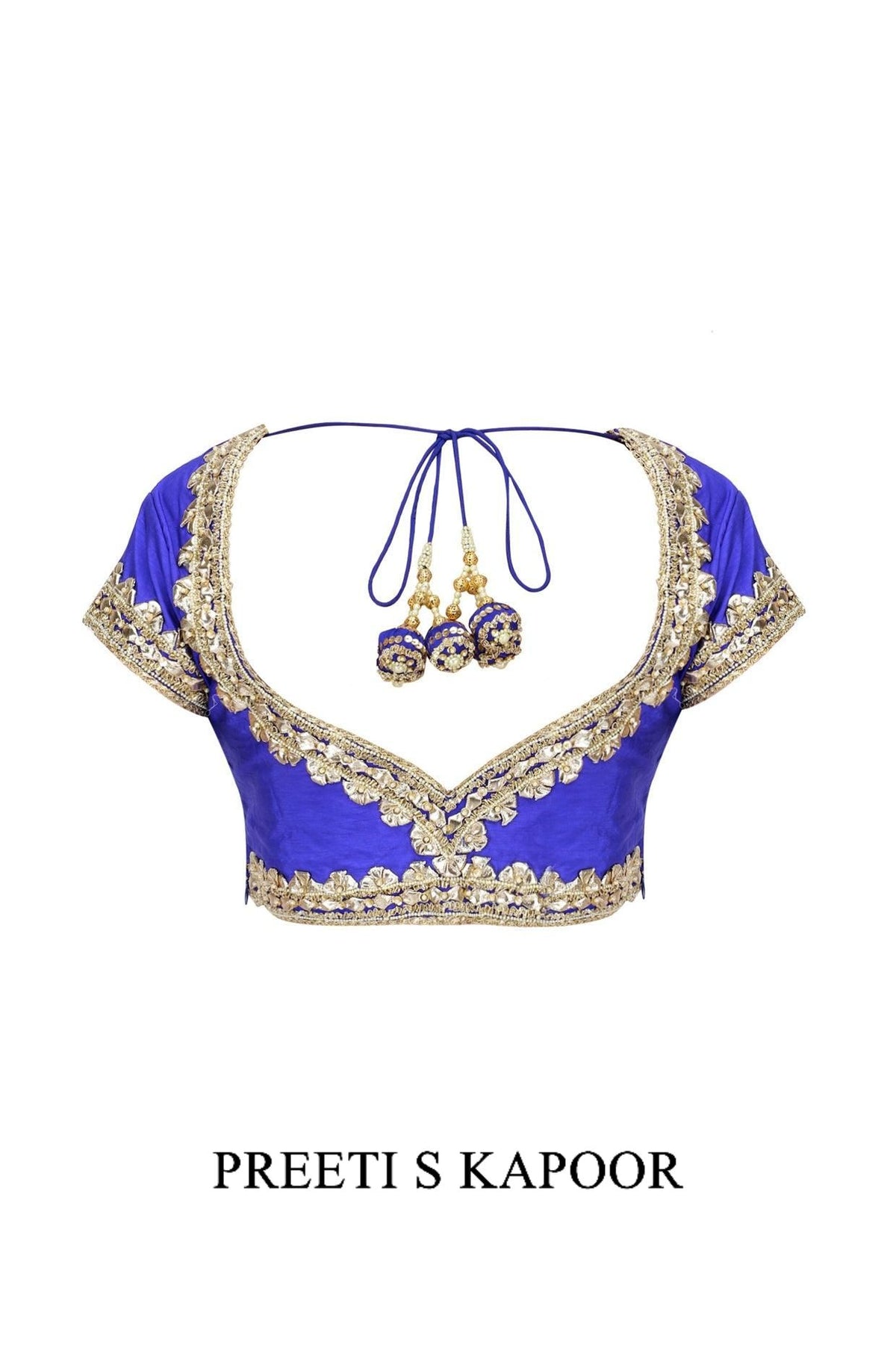 Blue Gota Patti Embellished Saree - Preeti s kapoor