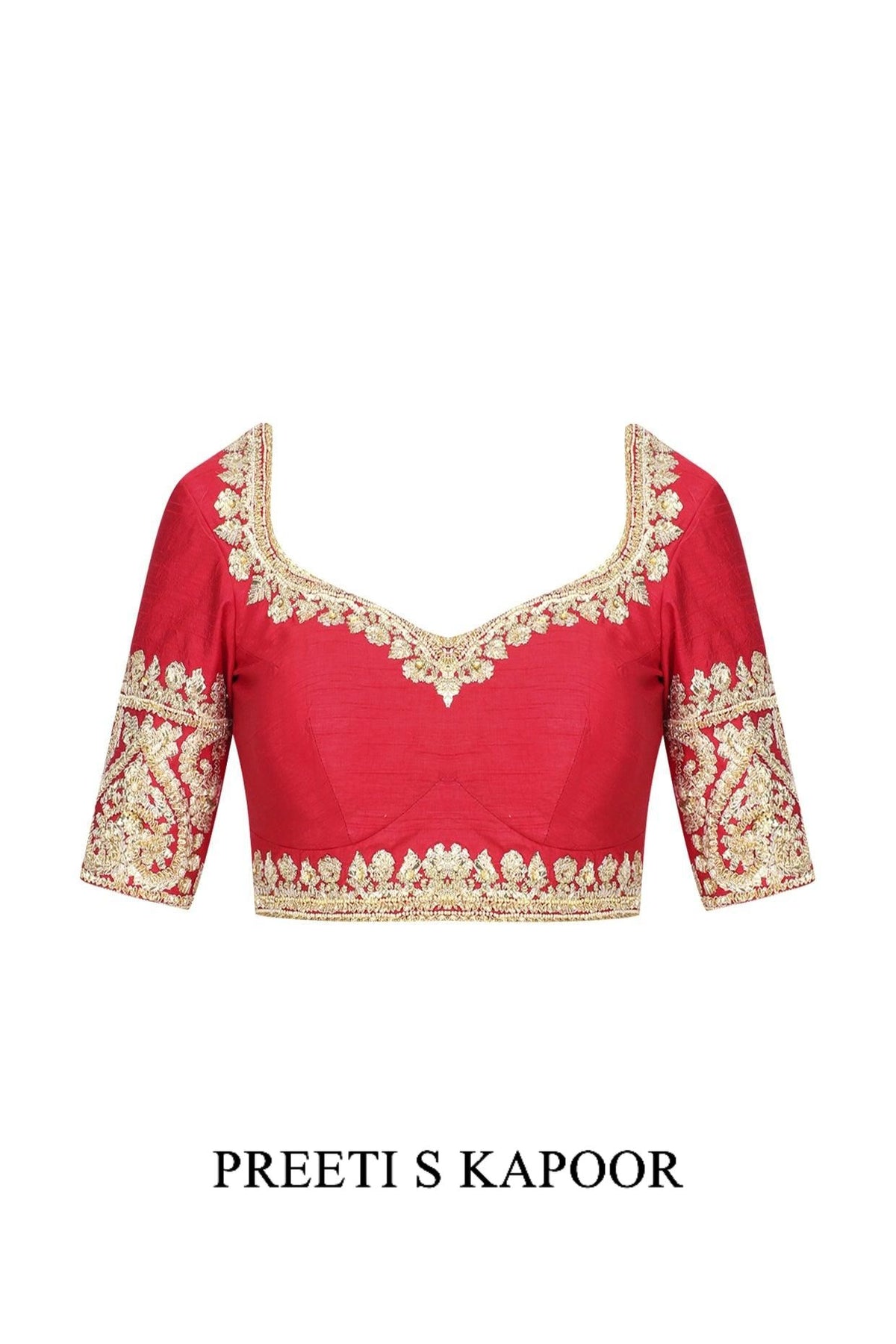 Red Gota Patti Embellished Saree - Preeti s kapoor