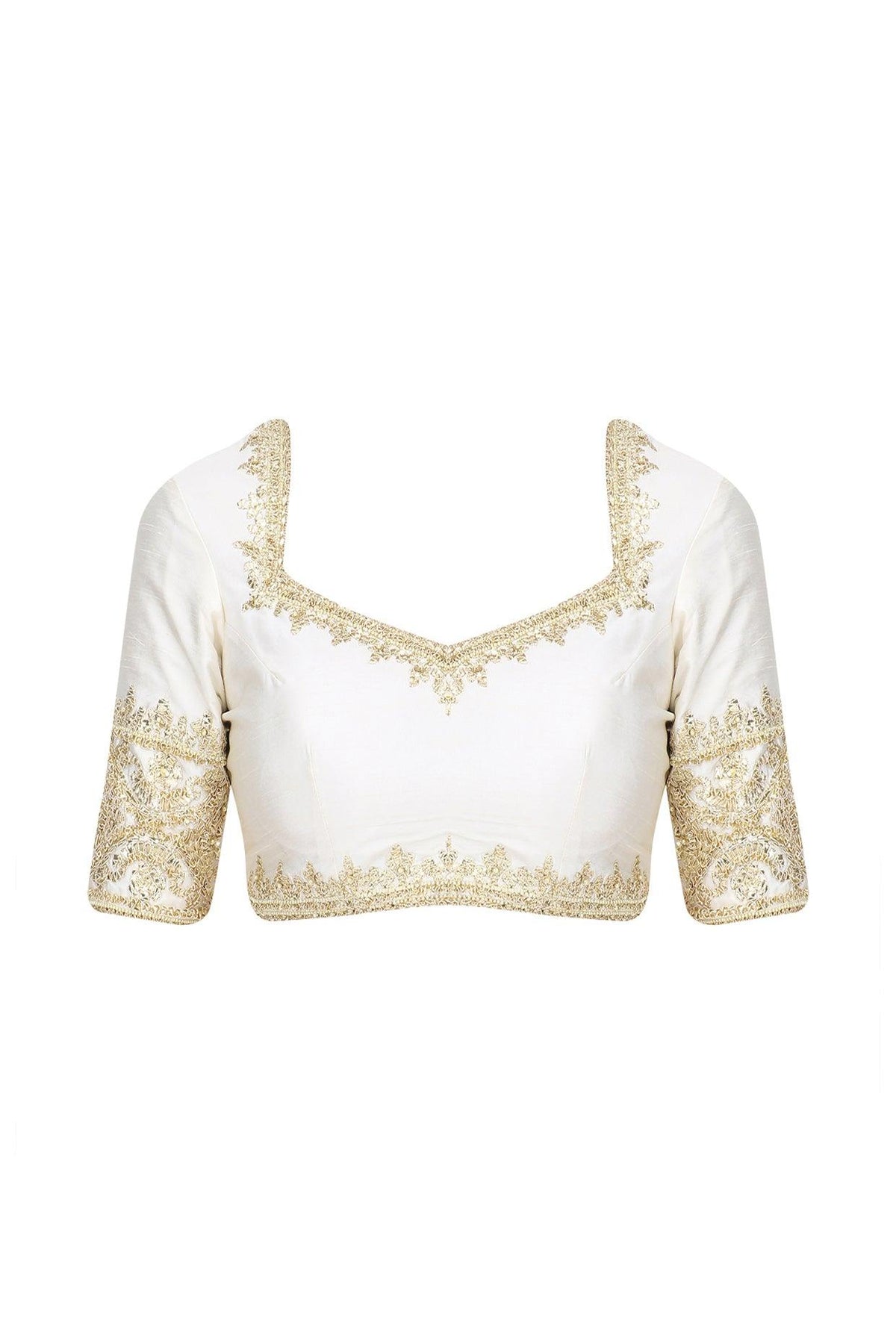 Off White Gota Patti Embellished Saree - Preeti s kapoor