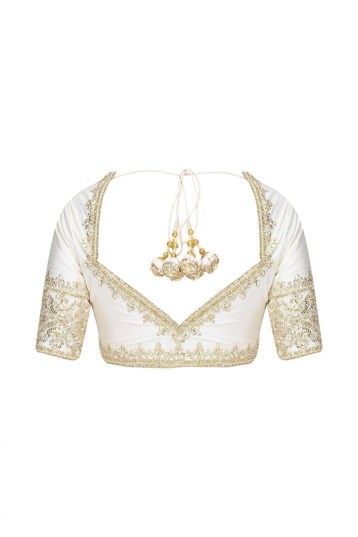 Off White Gota Patti Embellished Saree - Preeti s kapoor