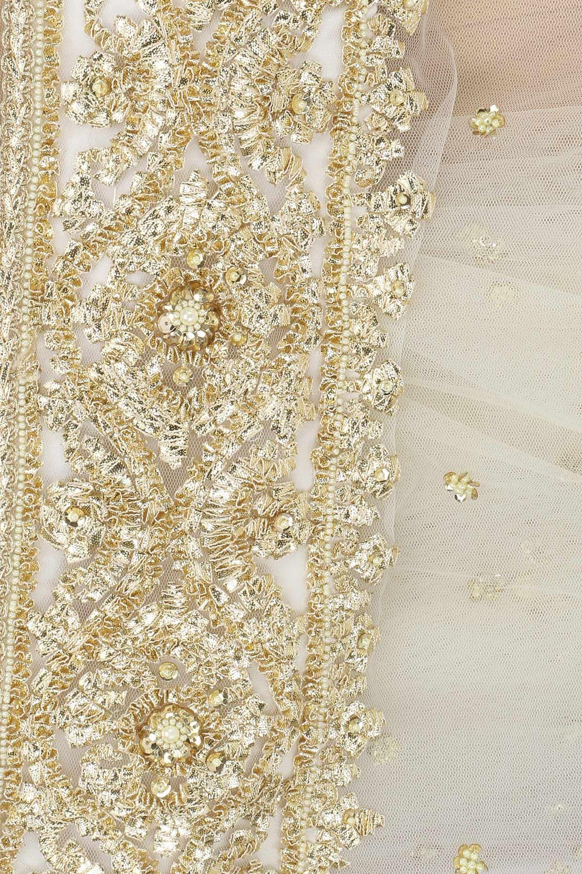 Off White Gota Patti Embellished Saree - Preeti s kapoor