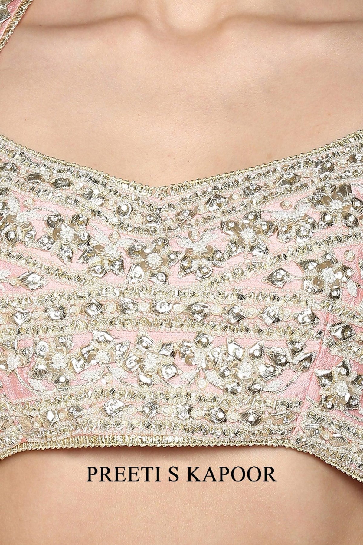 Blush Pink Handcrafted Embroidered Lehenga Set - Preeti s kapoor