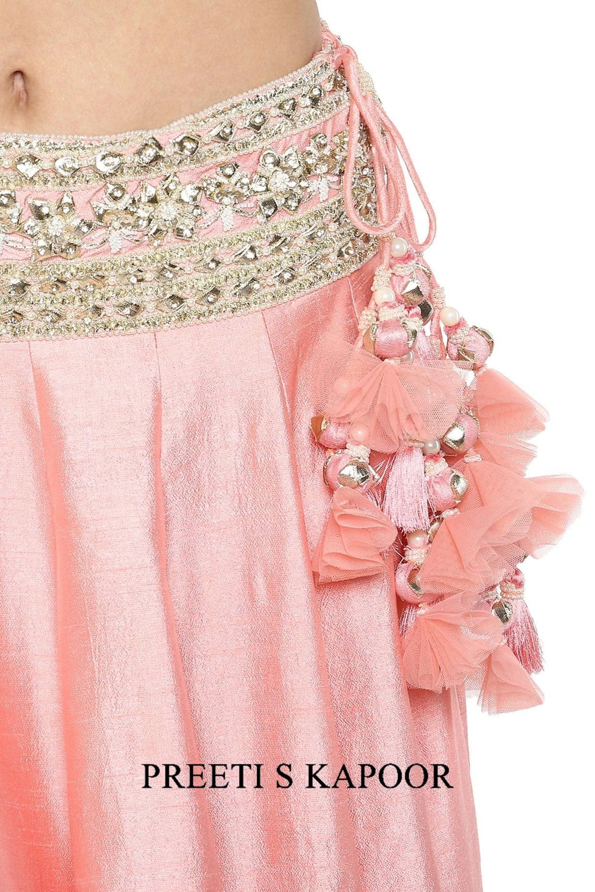 Blush Pink Handcrafted Embroidered Lehenga Set - Preeti s kapoor