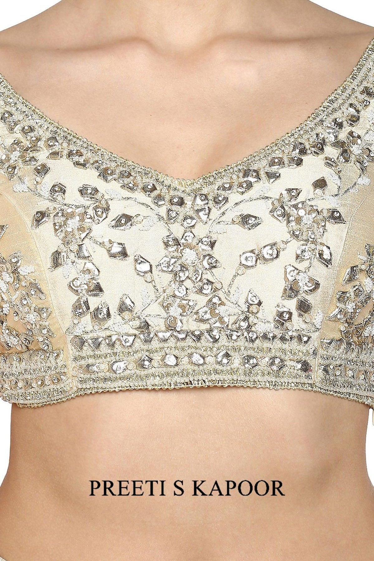 Beige Handcrafted Embroidered Lehenga Set - Preeti s kapoor