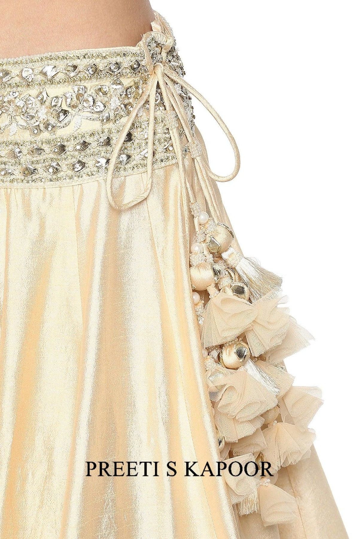 Beige Handcrafted Embroidered Lehenga Set - Preeti s kapoor