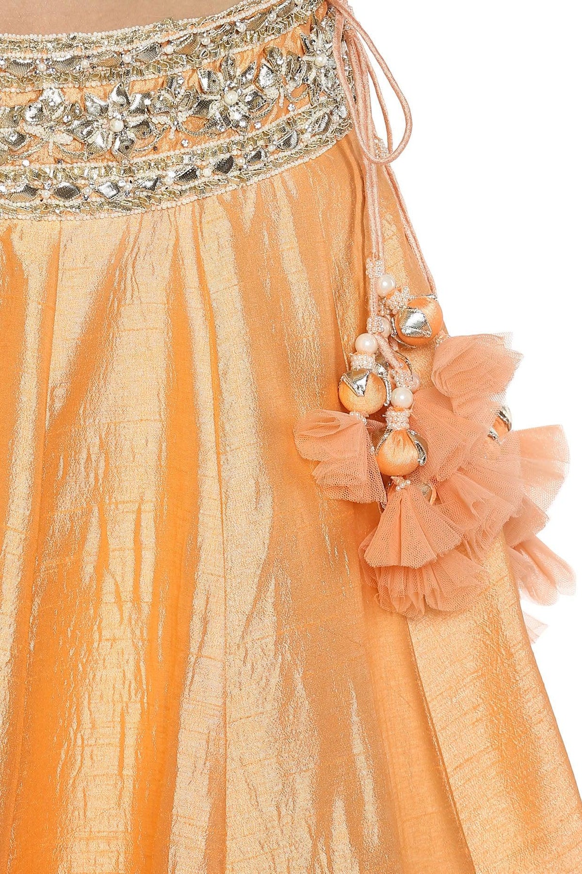Peach Handcrafted Embroidered Lehenga Set - Preeti s kapoor
