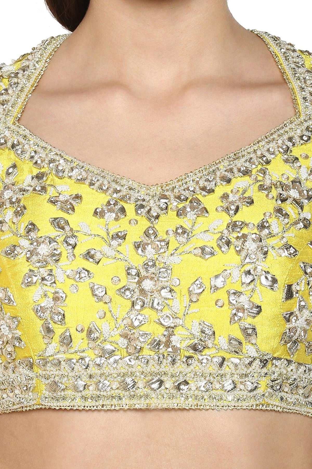 Bright Yellow Handcrafted Embroidered Lehenga Set - Preeti s kapoor