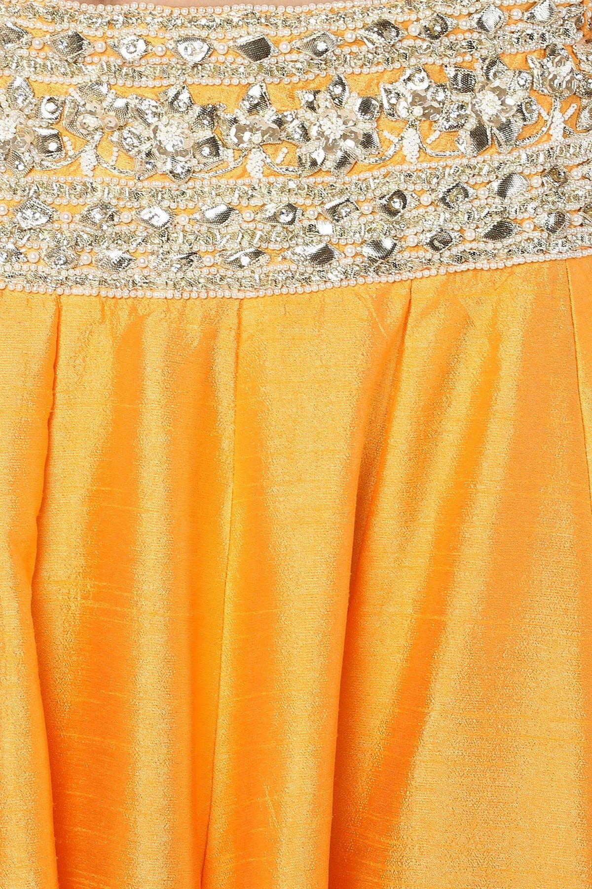 Orange Handcrafted Embroidered Lehenga Set - Preeti s kapoor