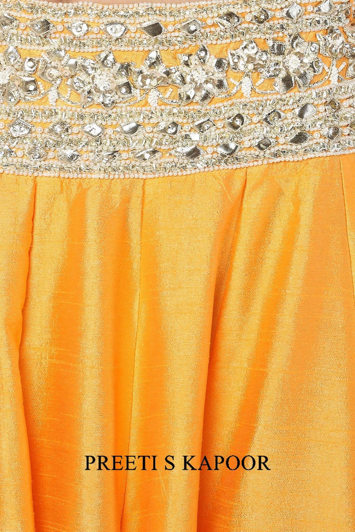 Orange Handcrafted Embroidered Lehenga Set - Preeti s kapoor