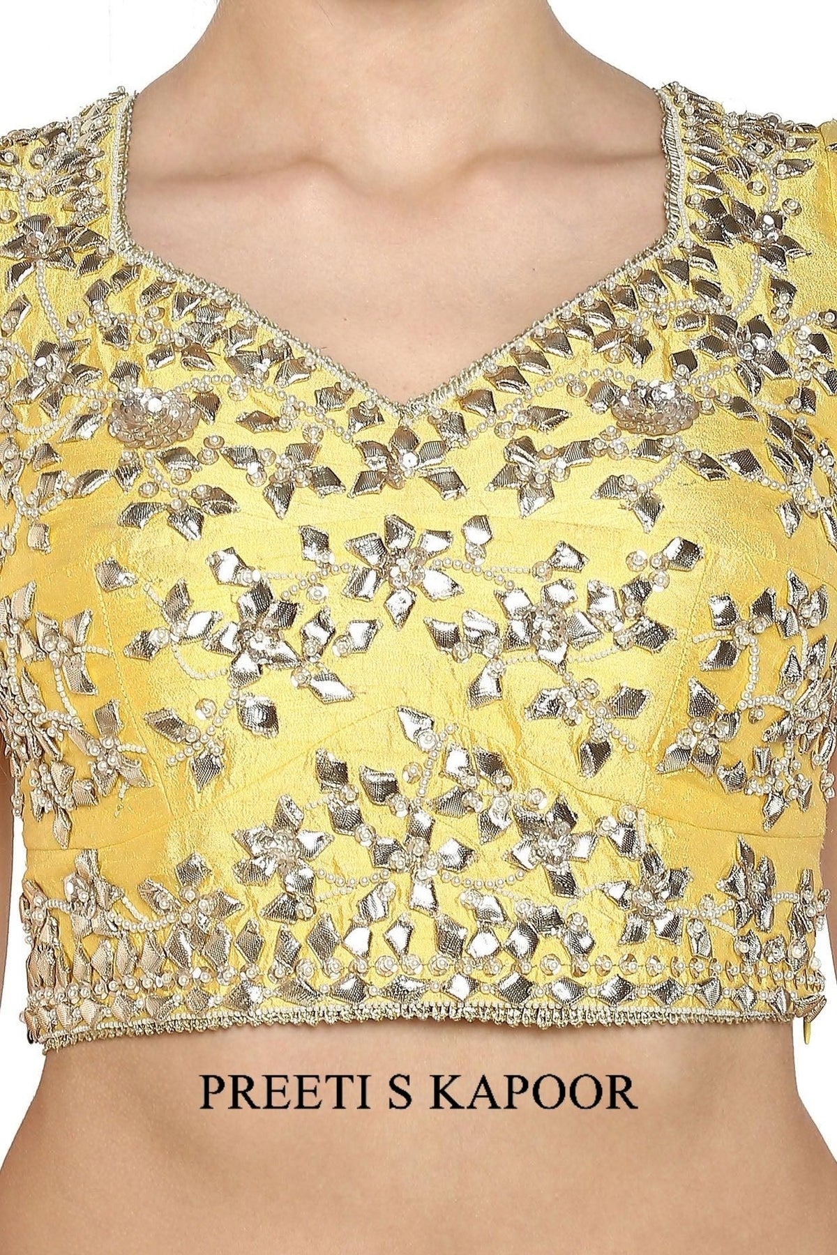 Yellow Handcrafted Embroidered Lehenga Set - Preeti s kapoor