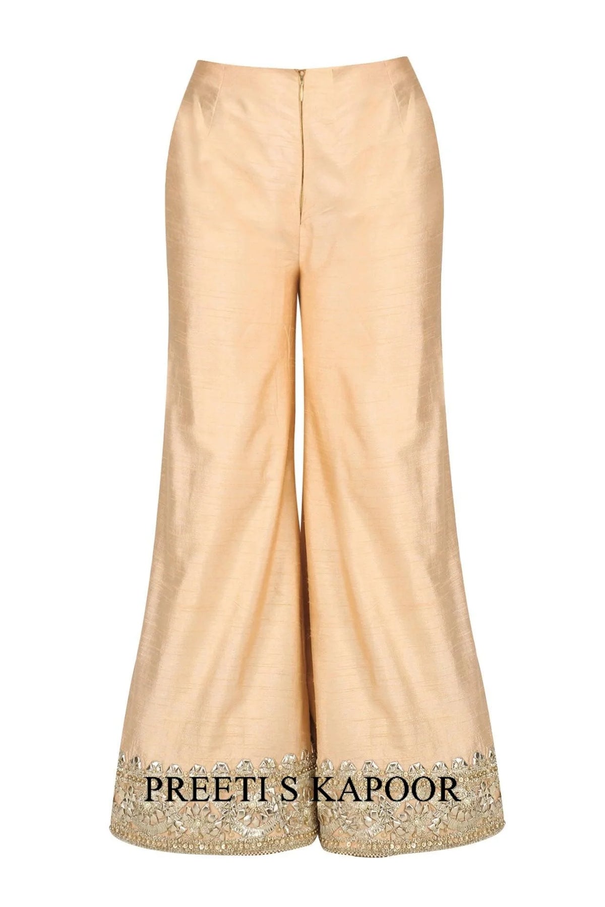 Light Pink And Gold Embroidered Sharara Pants - Preeti S Kapoor