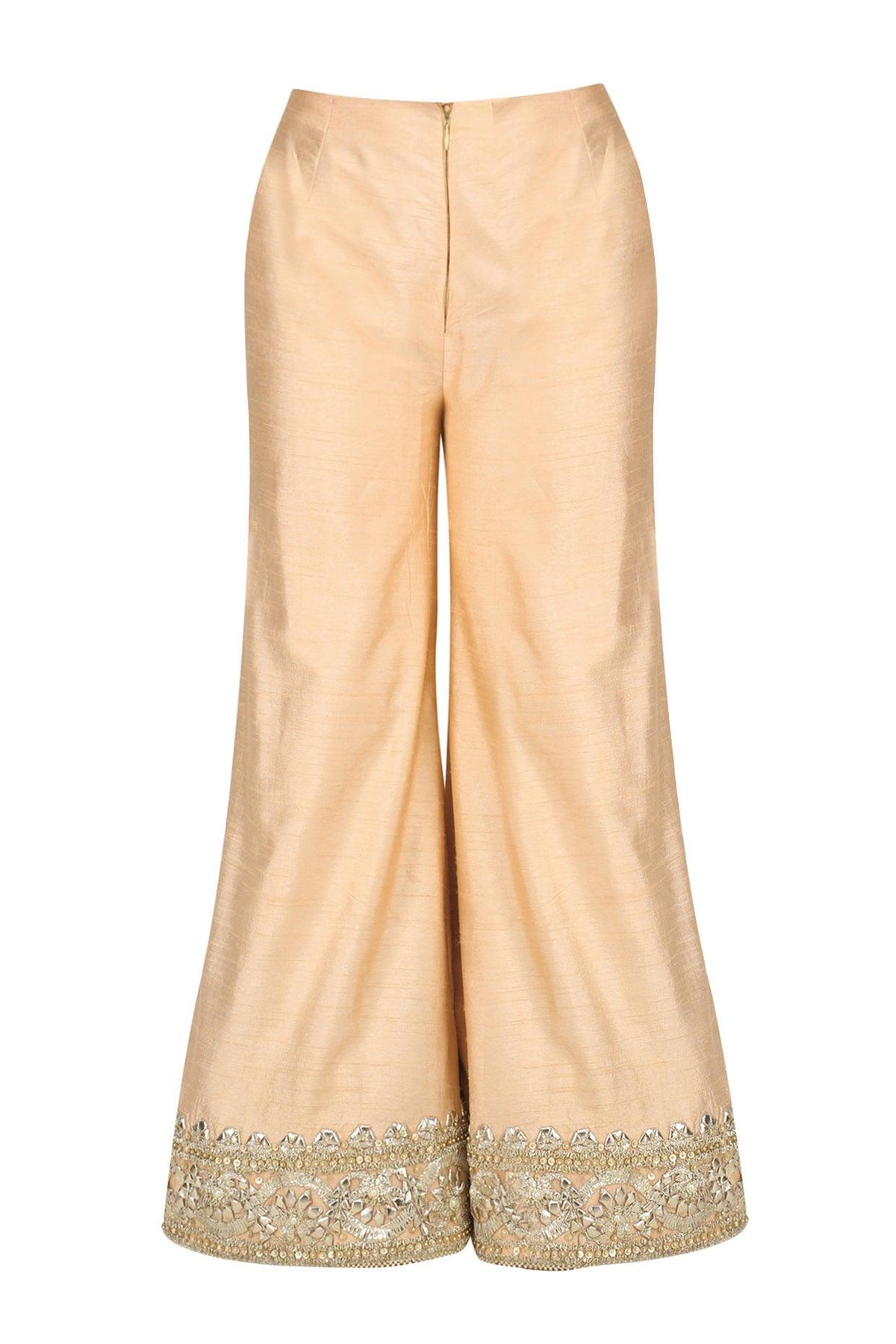 Light Pink And Gold Embroidered Sharara Pants - Preeti s kapoor