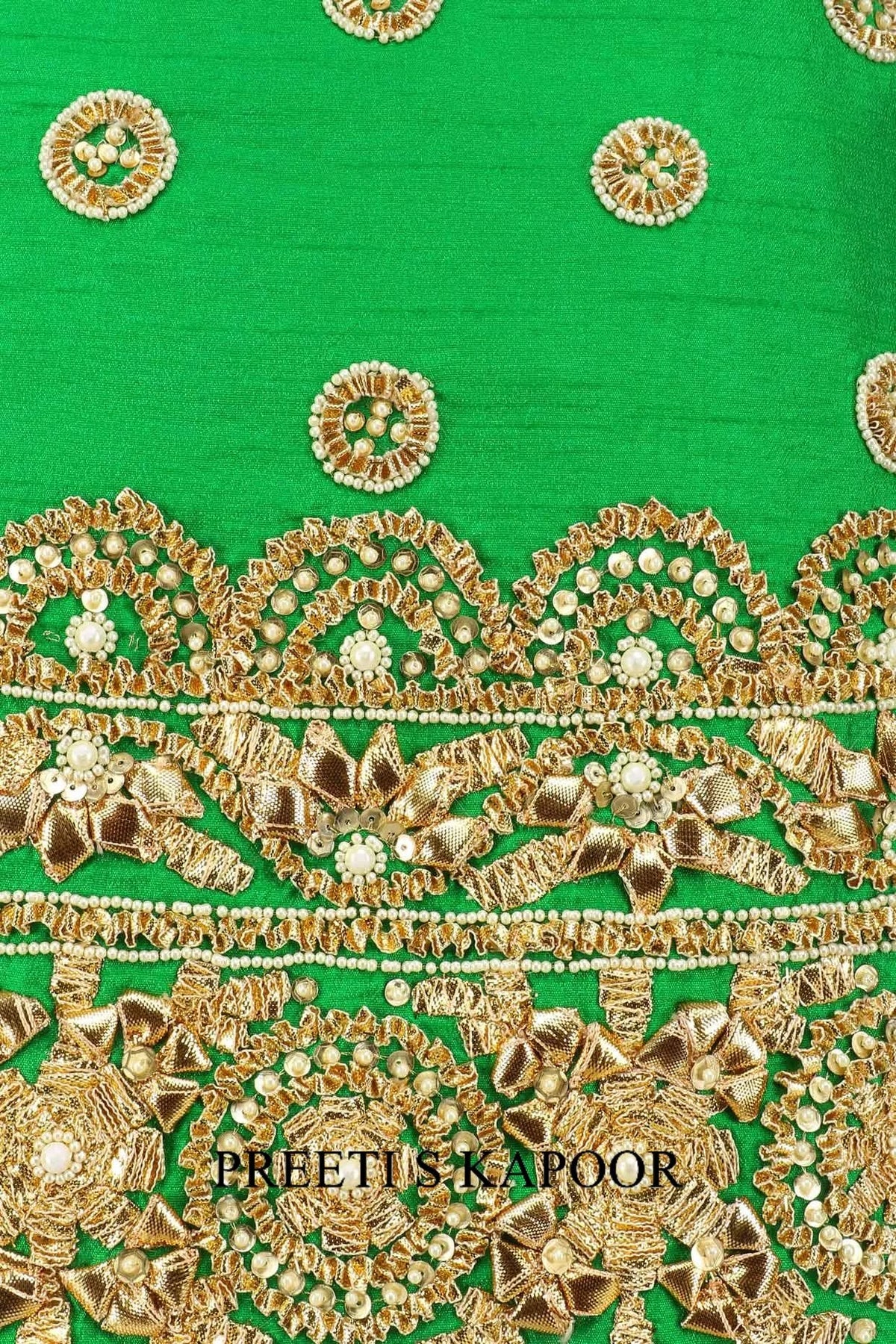 Green And Gold Embroidered Sharara Set - Preeti S Kapoor