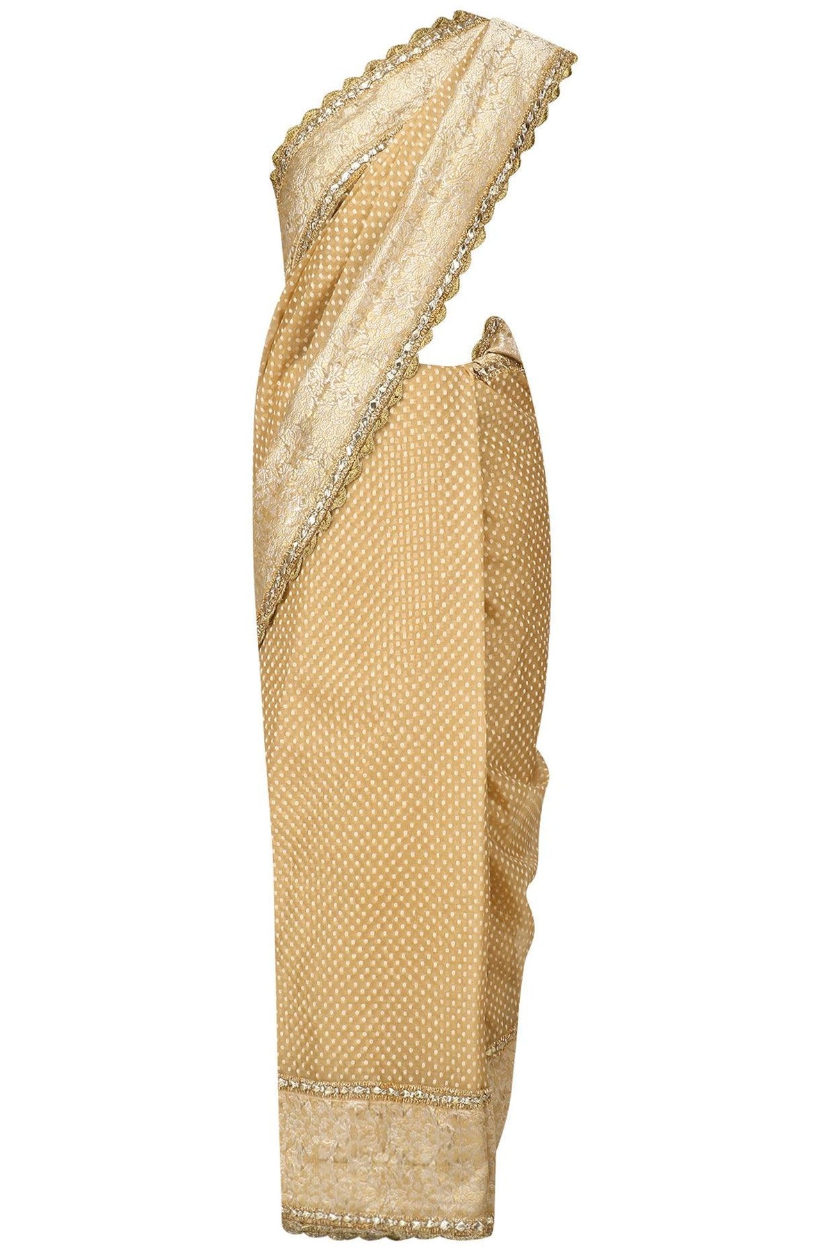 Gold Embroidered Saree With Heavy Gota Blouse - Preeti s kapoor