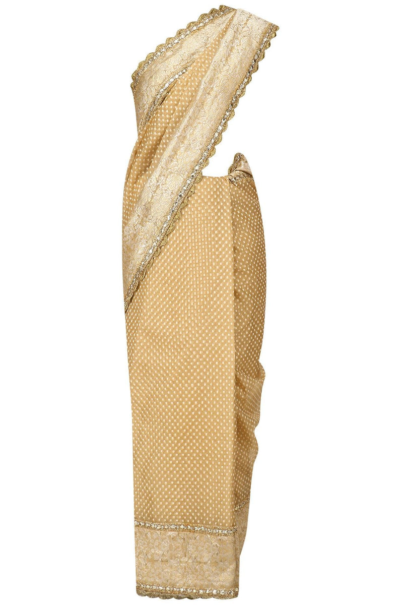 Gold Embroidered Saree With Heavy Gota Blouse - Preeti s kapoor