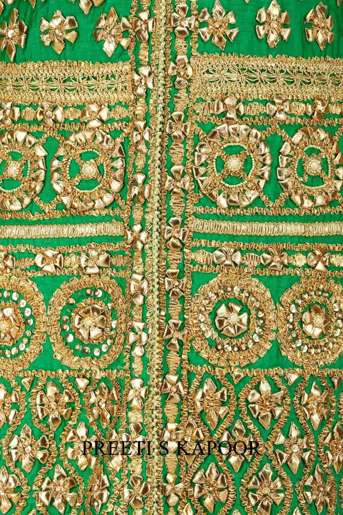 Green And Gold Embroidered Kurta Set - Preeti S Kapoor