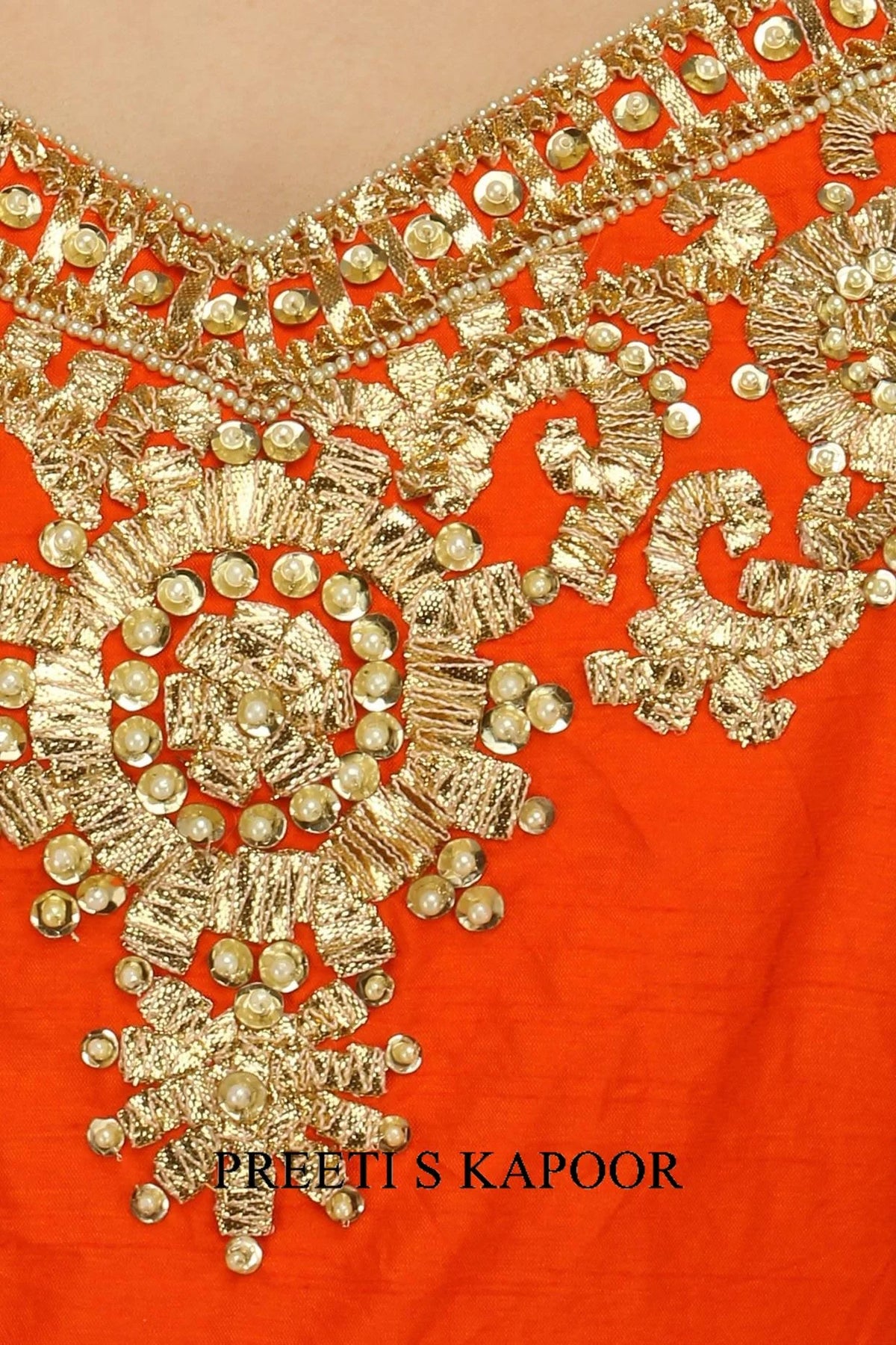 Orange Gota Patti Embroidered Sharara Set - Preeti S Kapoor