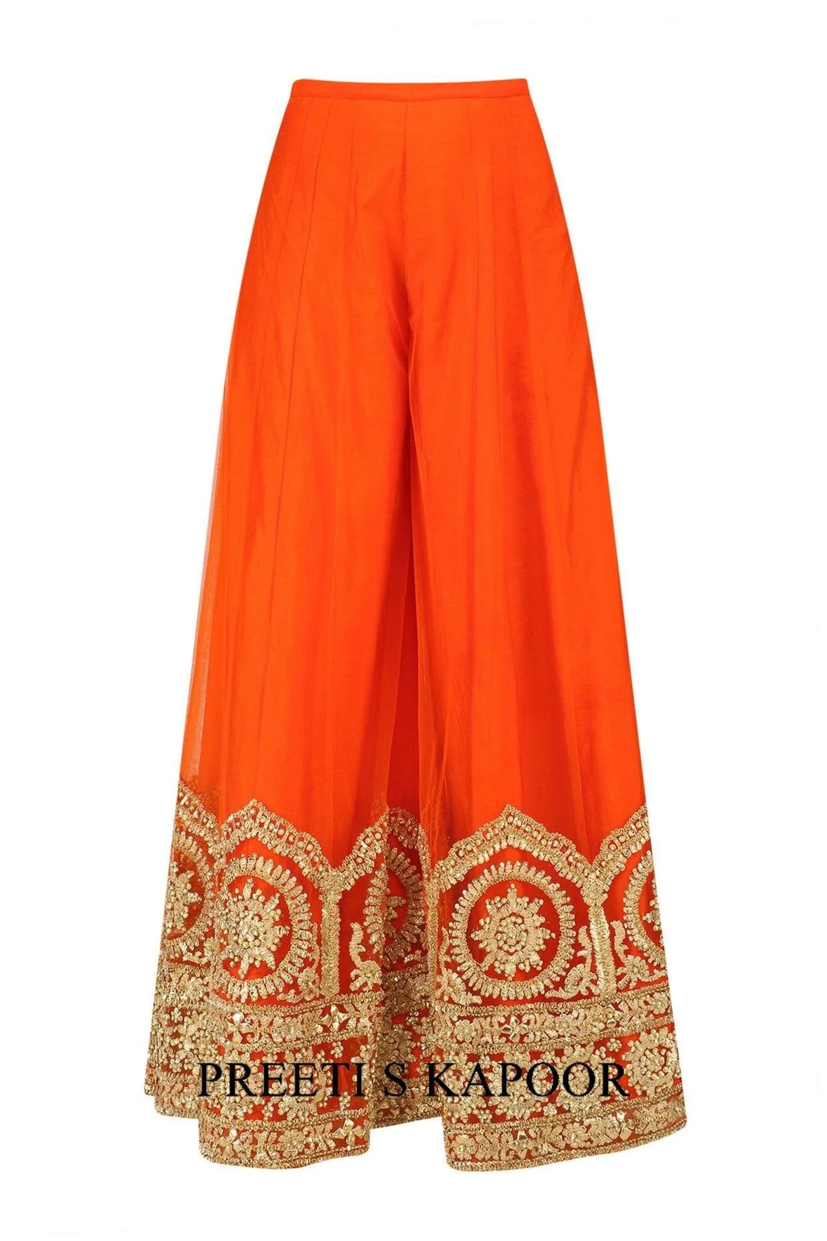 Orange Gota Patti Embroidered Sharara Set - Preeti S Kapoor