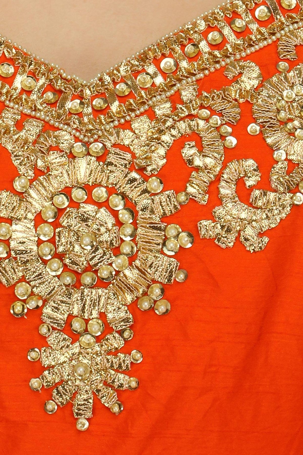 Orange Gota Patti Embroidered Sharara Set - Preeti s kapoor
