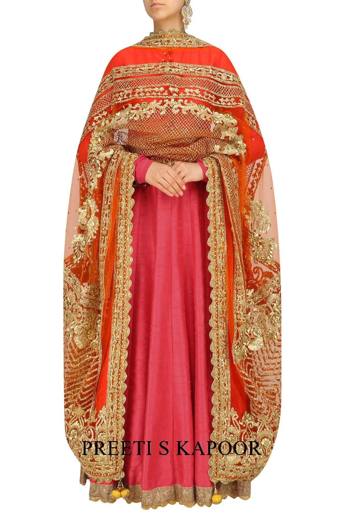 Rose Pink Embroidered Anarkali Set - Preeti S Kapoor