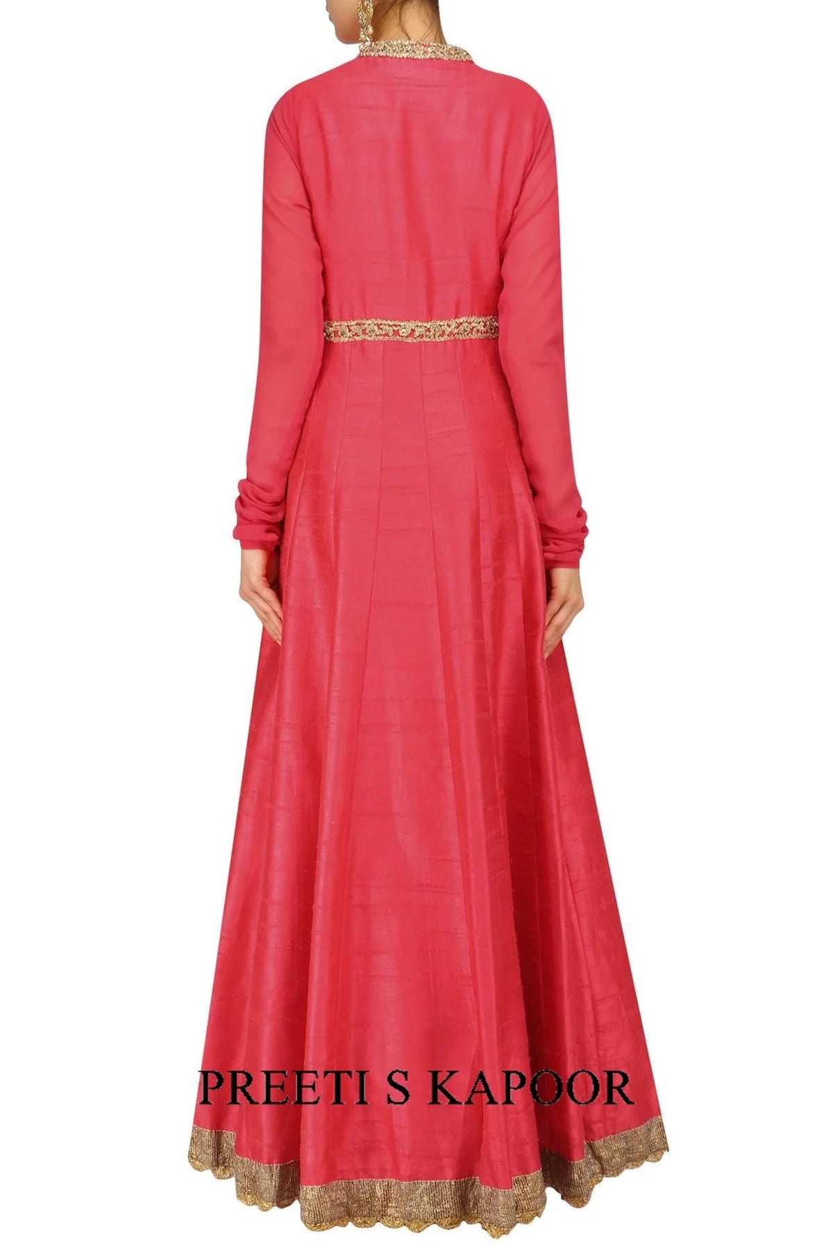 Rose Pink Embroidered Anarkali Set - Preeti S Kapoor