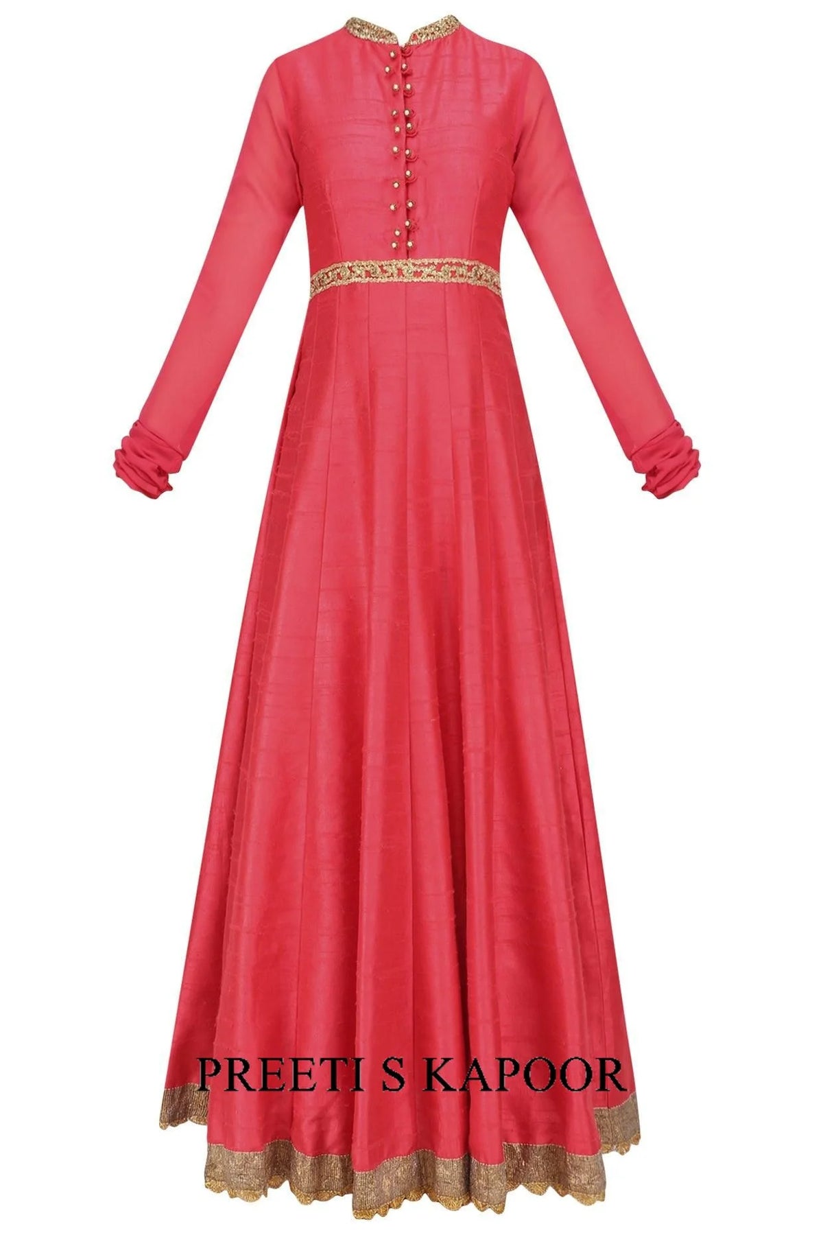 Rose Pink Embroidered Anarkali Set - Preeti S Kapoor