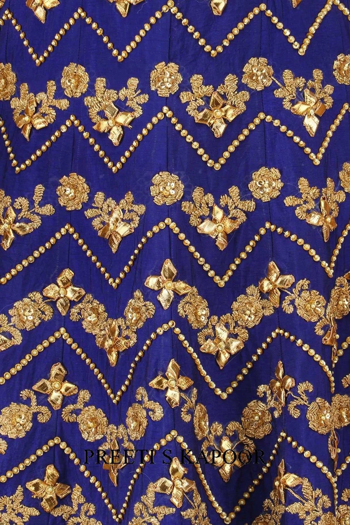 Blue Gota Patti Embroidered Anarkali Set - Preeti S Kapoor