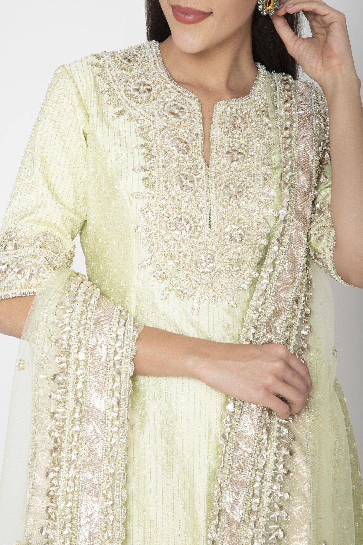 Pista Green Kurta Set - Preeti s kapoor