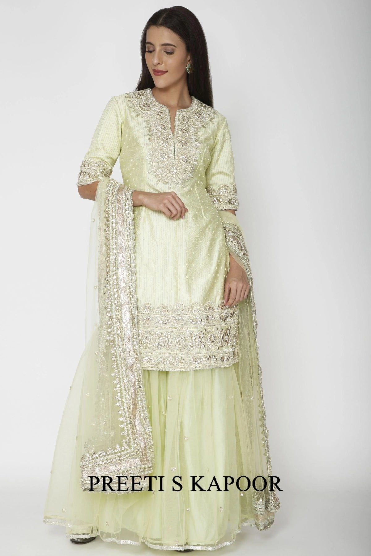 Pista Green Kurta Set - Preeti S Kapoor