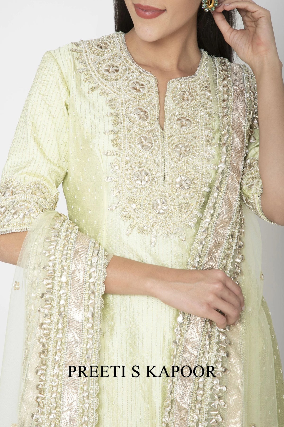 Pista Green Kurta Set - Preeti S Kapoor